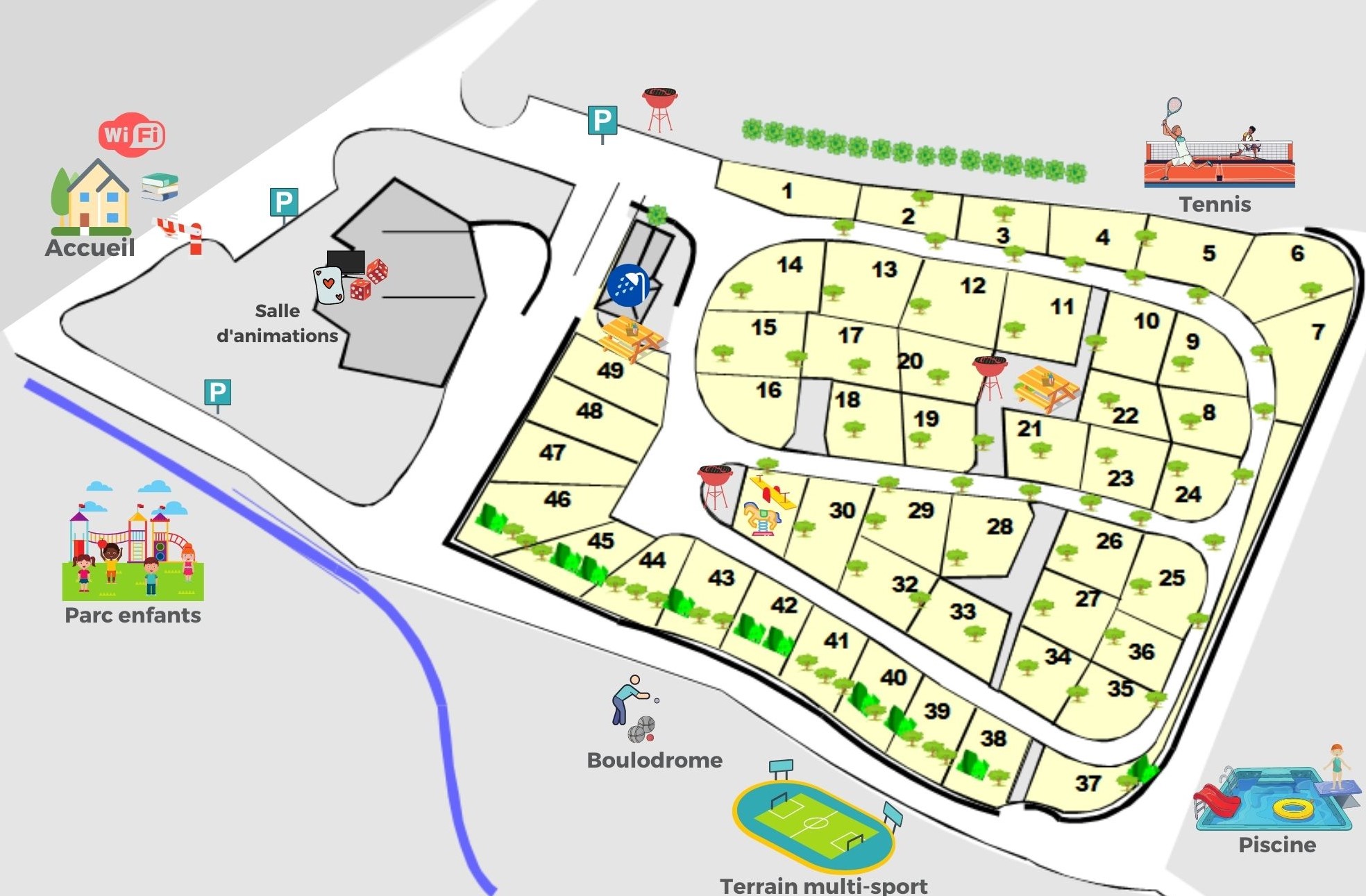 Plan du camping de Chanac Plan du camping de Chanac